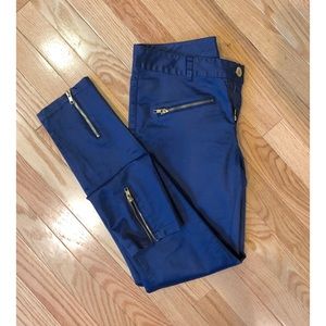 Royal Blue Pants with Gold Zipppers